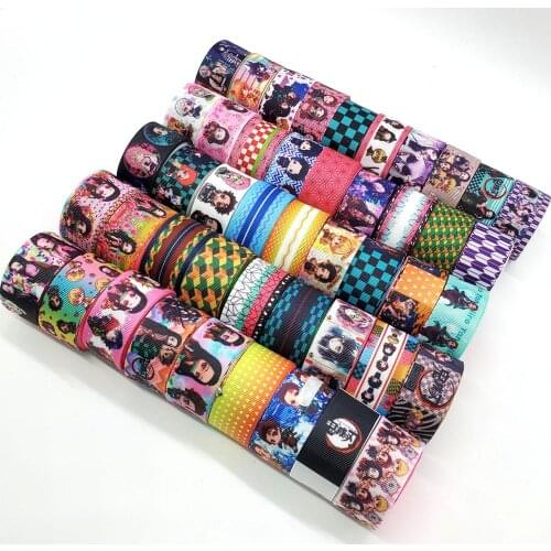 Free shipping 50 yard per size cartoon ribbon printed grosgrain ribbon 38794