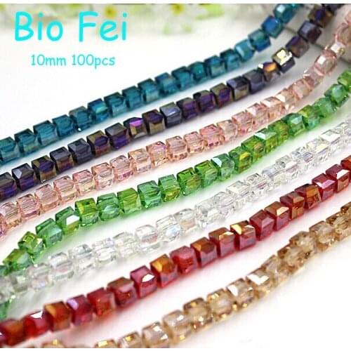 Free shipping multi color 10mm 78PCS Glass Czech crystal beads,Square crystal beads, bracelet necklace Jewelry Making
