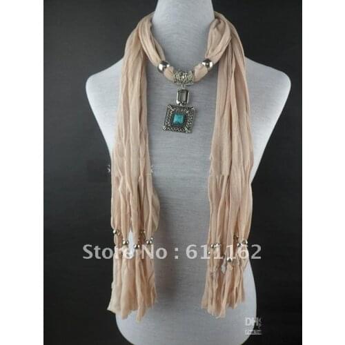 Free 2013 New hot jewelry fashion scarf necklace long alloy pendant womens scarf best quality