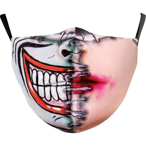 Hot Funny Horror Adult Face-Masks Popular Men Women Halloween Cospaly Fashion Cotton Cloth Washable Breathable Windproof Mask