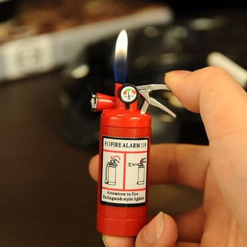 Creative Compact Jet GasLighter LED Light Butane Lighter Inflated Gas Fire Extinguisher Lighter Bar Metal Funny Toys