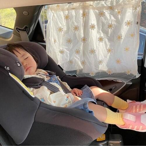 Lace Car Window Sun Shade Portable Double-layer Auto Curtain Heat Shield Sun Protection for Baby Children can CSV