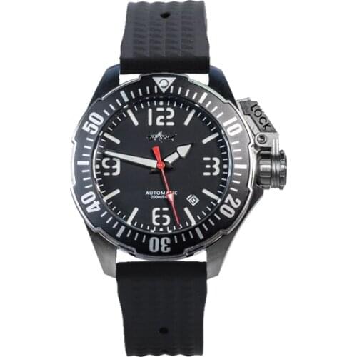 HEIMDALLR Mens Mechanical Watch Black Dial Luminous Sapphire Miyota 8215 Automatic Watches SelfWinding Movement 200m Diver Watch