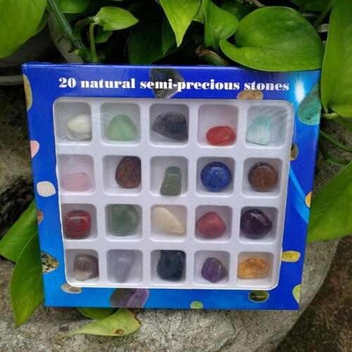 20pcs/box Natural Semi-precious Stone fashion Mixed color ore specimens for Teaching materials childrens gifts different stone