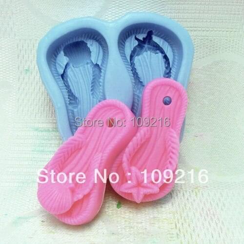 Wholesale!!!1pcs Cool Slippers (H0159) Silicone Handmade Soap Mold Crafts DIY Mold