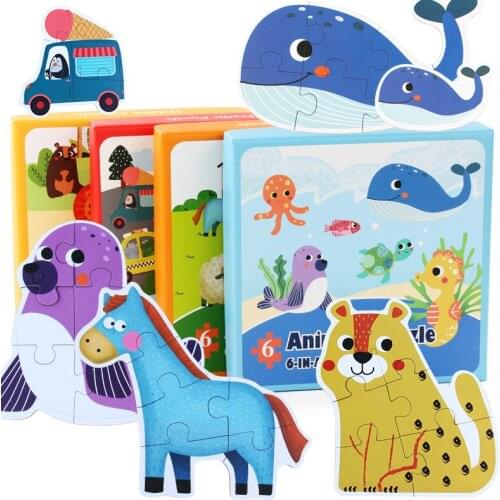 Children Matching Puzzle Animal Transportation Fruits Vegetables Early Learning Toys for Kids Children Educational Toy Gift