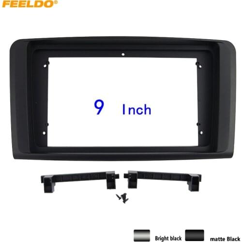 FEELDO Car Stereo 2Din Big Screen Fascia Frame Adapter For Mercedes-Benz ML W164 06-10 Audio Dash Fitting Panel Frame Kit