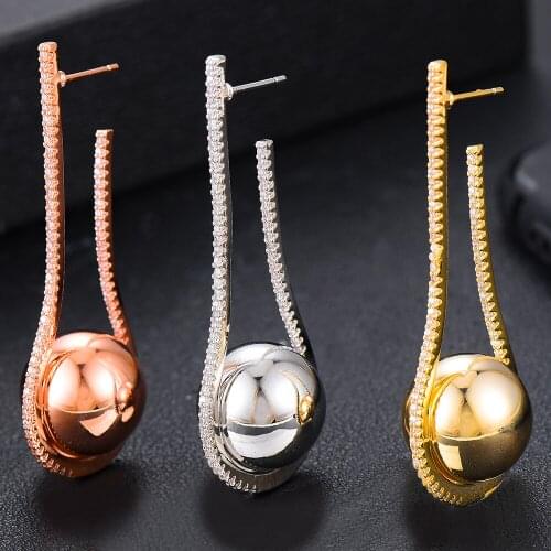 Missvikki Romantic New Trendy Disco Ball Noble Earrings For Women Wedding Party Dubai Bridal Jewelry boucle d'oreille femme 2020