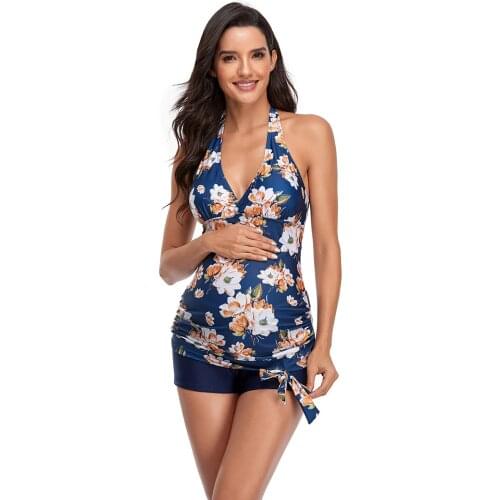 Sexy Maternity Swimsuit Bathing Suit Summer Pregnant Swimwear Plus Size Swimwear Striped Print One Piece Bikini Beach