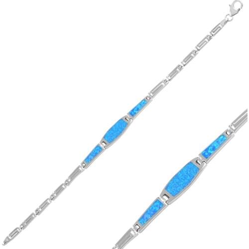 Silverlina Sterling Silver Opal Gemstone Bracelet