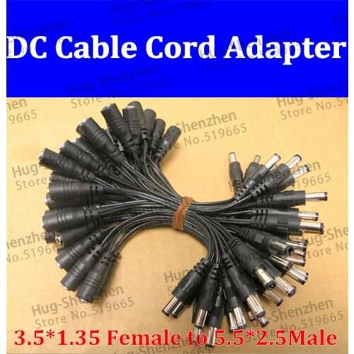 DC Power Plug 5.5x2.5mm Male To 3.5x1.35mm Female Power Cable Cord Adapter , 5.5*2.5 Male, 3.5*1.35 Female, 10Qty
