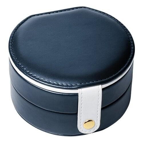 TA MINGREN Oval popular With Make Up Mirror Storage decorations Box Women Gift Pu Leather Travel Jewelry Organizer black color