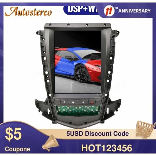 Tesla Style Android 9 PX6 Car GPS Navigation For Cadillac SRX 2013-2018 Stereo Head Unit Multimedia Player Auto Radio Carplay