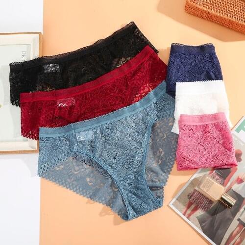 Fashion Lace Panties Underwear Women Panties Sexy Briefs Seamless Lingerie Underpants Plus Size Girls Bikini Traceless