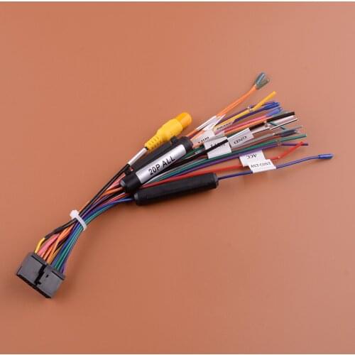 20 Pins Universal Wiring Harness Connector Adapter for 1 or 2 DIN Android Stereo Radio DVD Black