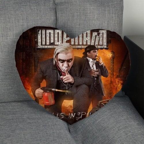 Hot Sale lindemann Heart Shape Pillow Cover Custom zipper Pillowcase Just Cover No Core Size 41x36cm,47x42cm