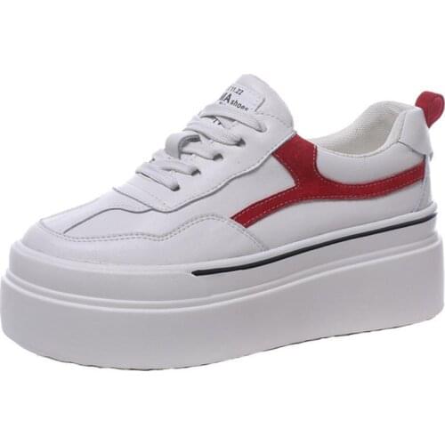 Heel 7cm Women Slope with Water-proof Platform Shoes Women Hidden Heel Wedge Platform Chunky Shoes White Shoes