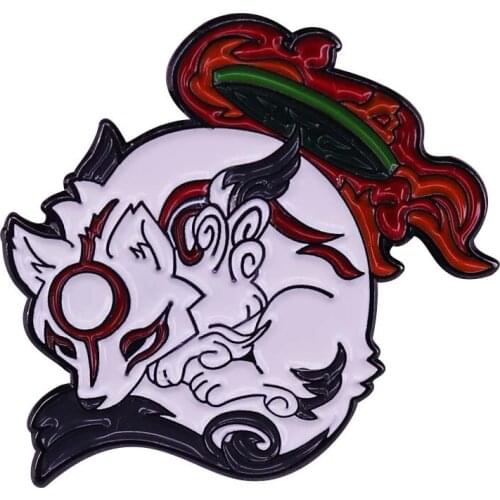 Sun Goddess Amaterasu Lapel Pin Onmyoji Brooch Japanese mythology Enamel Pin Anime Character Pins Jewelry