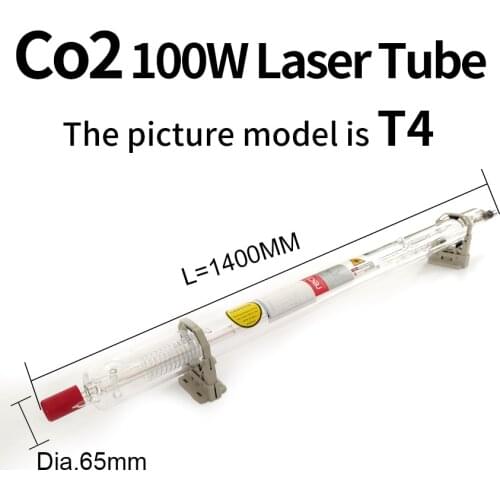 001 Reci T4 100W CO2 Laser Tube 1400mm*65mm with 8000 Hours Life Engraving Cutting Spare Parts