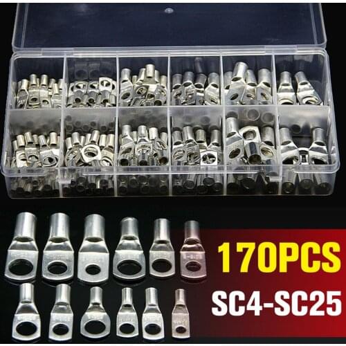 170X SC4-SC25 Battery Copper Cable Lugs Crimp Terminals Kits Wire Connector Sets Wire Connector Terminal