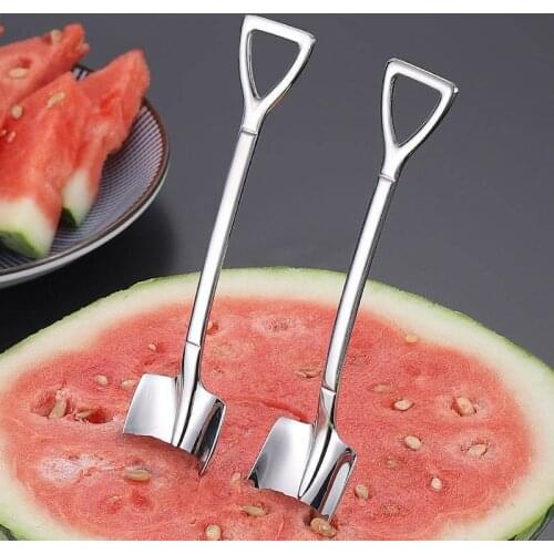 4PCS Stainless Steel Shovel Coffee Spoon Set Scoop Shovel Creative Tea-Spoon Ice Cream Dessert Spoon Birthday Gift Tableware