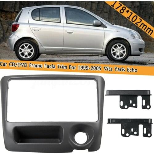 2 Din Car Stereo Radio Frame Facia Fascia Trim Dash Player Panel for Toyota Vitz Yaris Echo 1999-2005