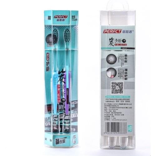 2pcs toothbrush crystal small brush head Fashion crystal brush handle The long carbon toothbrush (Color random )