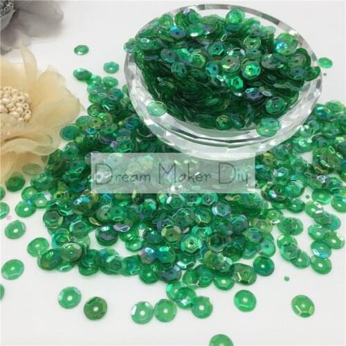 2000pcs(30g) mm Cup Loose Sequins Brilliat Transparent Green Paillette Sewing,Wedding Craft,Kids DIY Garment Confetti