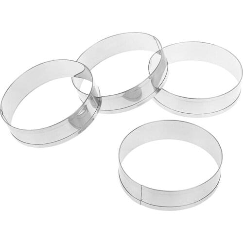 4 pcs fox run english muffin rings 4pc set - egg pancake biscuit crumpet cutter