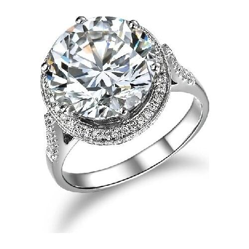 5 Carat Sterling Gold 14K Luxury Big Stone Pretty Certified Moissanite Anniversary Ring Customized Game Cartoon Solid Gold Ring