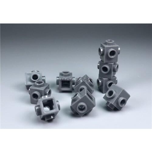 50pcs/lot MOC Bricks DIY Dark gray Brick Modified 1 x 1 with Studs on 4 Sides fit with 4733 figure Building Blocks Toy Kid Gifts