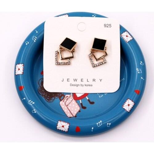 6*6cm 100PCS/LOT Paper Ear Studs Hanging Tag Jewelry Packaging Display Card Earring White Cardboard Ring Card Paper Price Tags