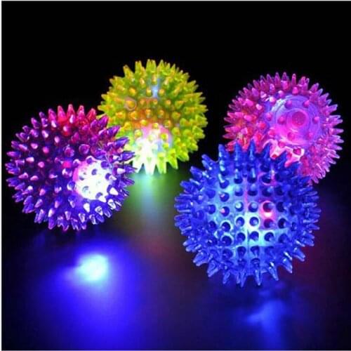 8pcs/lot whole sale luminous soft bouncy rubber balls 6.5cm colorful christmas toy for kids l