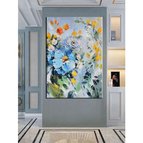 Flowers Of Different Colors Abstract Oil Painting Wall Art Home Decor Picture Modern On Canvas 100% Handpainted No Framed