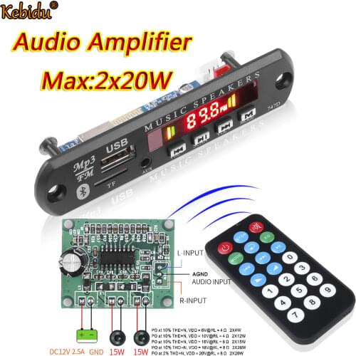 Kebidu Wireless Bluetooth MP3 Decoder Board Music Player WMA Car Radio Support USB SD FM Audio Module DIY Case Car Accessories