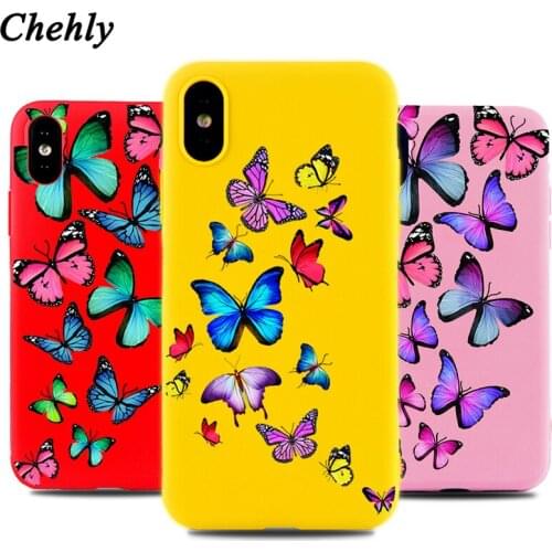 Butterfly Phone Case for IPhone 6s 7 8 11 12 Mini Plus Pro X XS MAX XR SE Fashion Cases Soft Silicone Fitted Accessories Cover