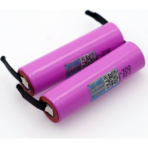 VariCore original brand new ICR18650 30Q 3000mAh lithium battery ICR18650 powered rechargeable battery+DIY Nickel