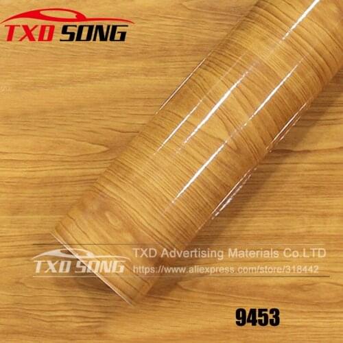 10/20/30/50/60CMX152CM Glossy Wood Grain Car Sticker Waterproof Vinyl Film DIY Automobiles Interior Decoration Furniture Decal