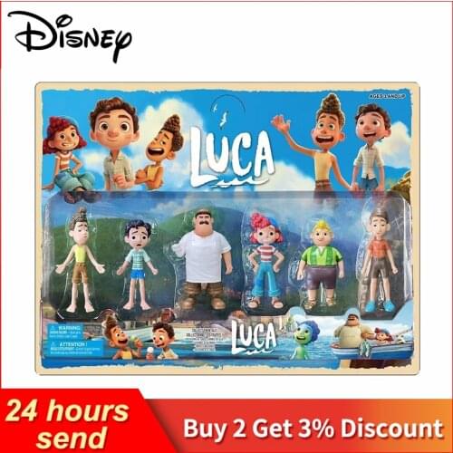 Disney Pixar Luca Alberto Machiavelli Giulia Sea Monster Play Toy Set Luca Movie Model Anime Figure Collection Doll Gift for Kid