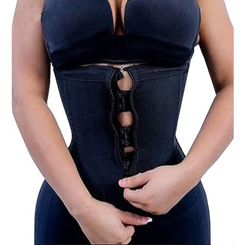 Zipper Waist Trainer Corset Latex Waist Cincher Underbust Body Shapewear Women Slimming Sheath Belly Girdle Fajas Modeling Strap