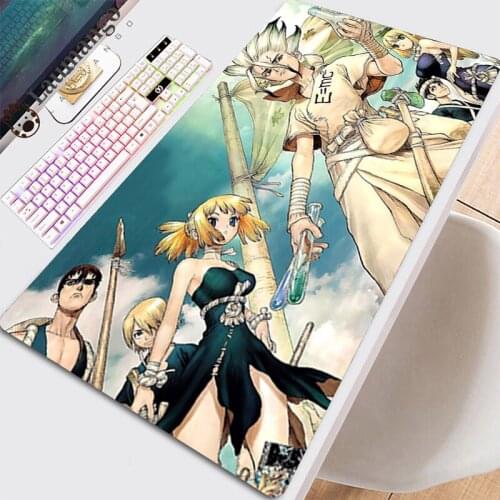 Mouse Mat Pad Anime Gamer Mause Gaming Computer PC Cabinet Table Pads Custom Kawaii Keyboards Accessories Handsome Dr. Stone Pad