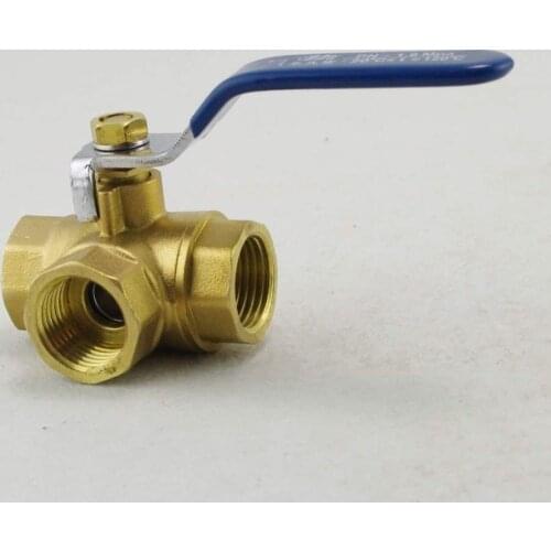 Female Brass Ball Valve Three Way 1/2 In BSPP Connection