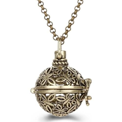 Mexico Music Ball Flowers Pendant Vintage Butterfly Aromatherapy Necklace Essential Oil Diffuser Lockets 2021 Pregnancy Jewelry