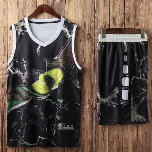 Customized 2019 personality men throwback basketball training jersey set blank college tracksuits adult Cheap basketball jerseys