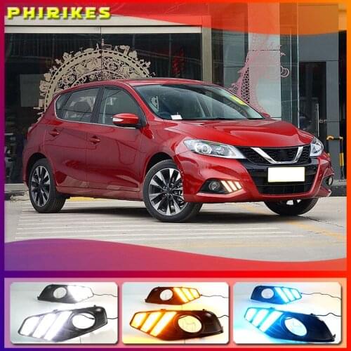 New upgraded version top quality led drl daytime running light with yellow turn signal for Nissan New Nissan Tiida Only 2017-18