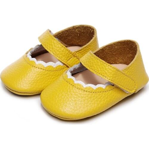 Newest 2021 Newborn Baby Girl Shoes First Walkers Moccasins Spring Autumn Soft Leather Princess Infant Toddler Crib Shoes Yellow