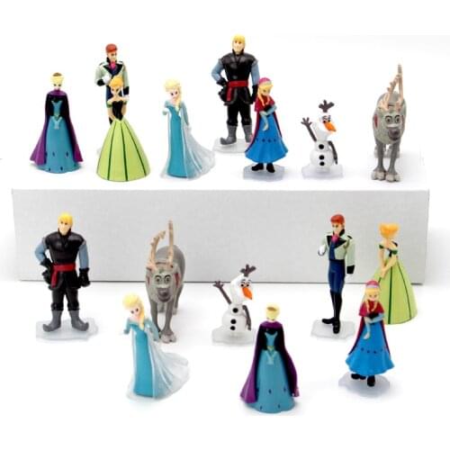 New 8pcs/set Frozen 2 Cartoon Elsa& Anna Toys For Kids Kristoff Sven Anime Figures Pvc Dolls Model Childrens Christmas Gift