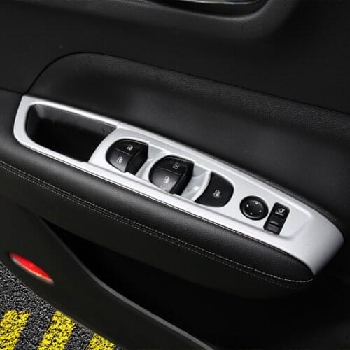 Stainless Steel and ABS Carbon Car Door Window Switch Lift Panel Trim Cover For Renault Koleos for Samsung QM6 LHD 2017 2018