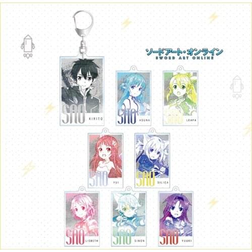 Hot Anime Sword Art Online Ayano Keiko Pina Yui Andrew Gilbert Mills Acrylic Keychain Pendant Charm Decor Keyring Cosplay