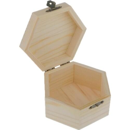 Plain Unifinished Wood Jewelry Organizer Storage Trinket Holder DIY Making Case